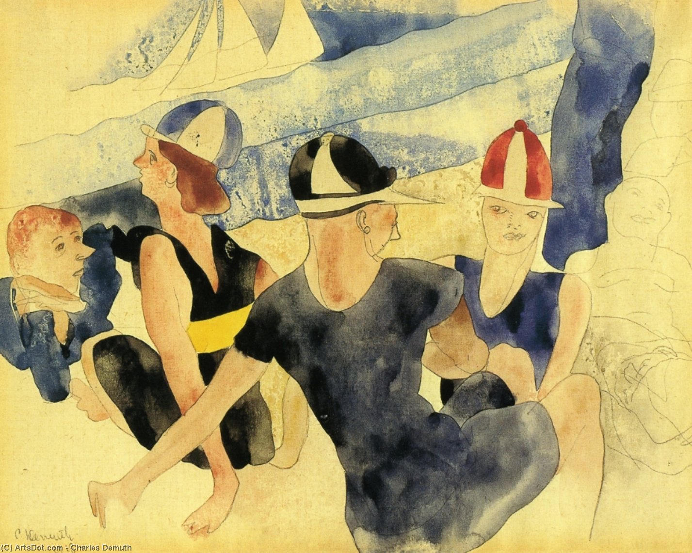 Figures On Beach - Gloucester — Чарльз Демут