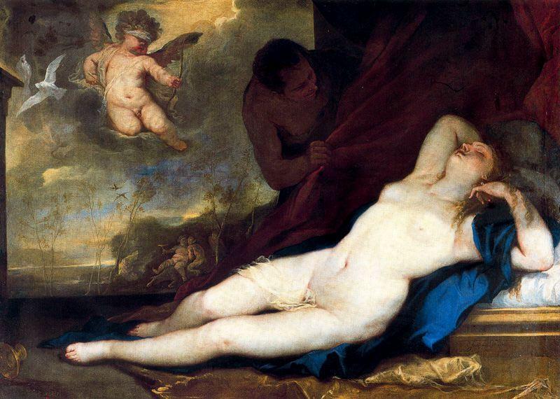 Sleeping Venus With Cupid And Satyr — Luca Giordano