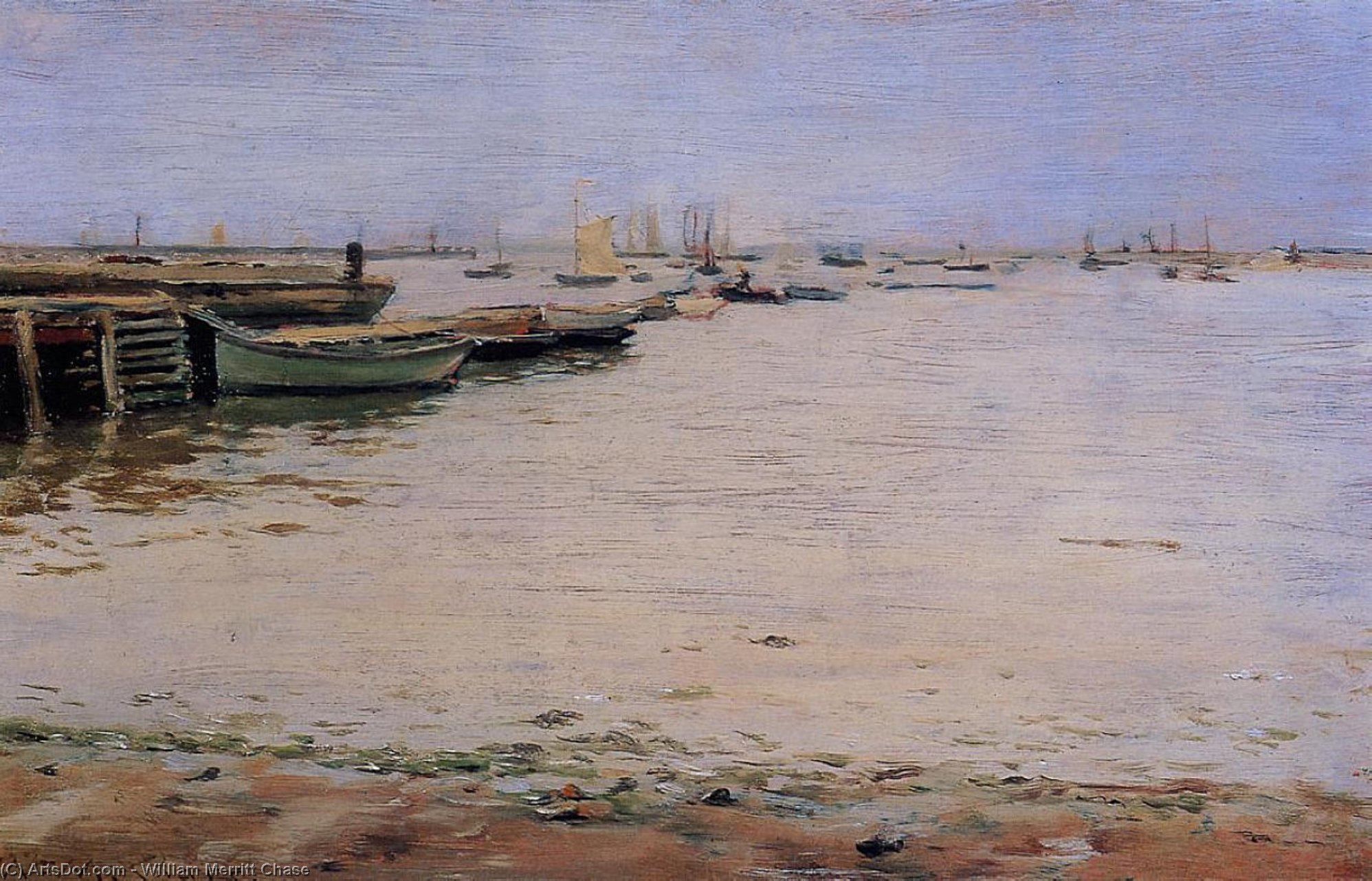 Gowanus Bay Aka Misty Day, Gowanus Bay — William Merritt Chase