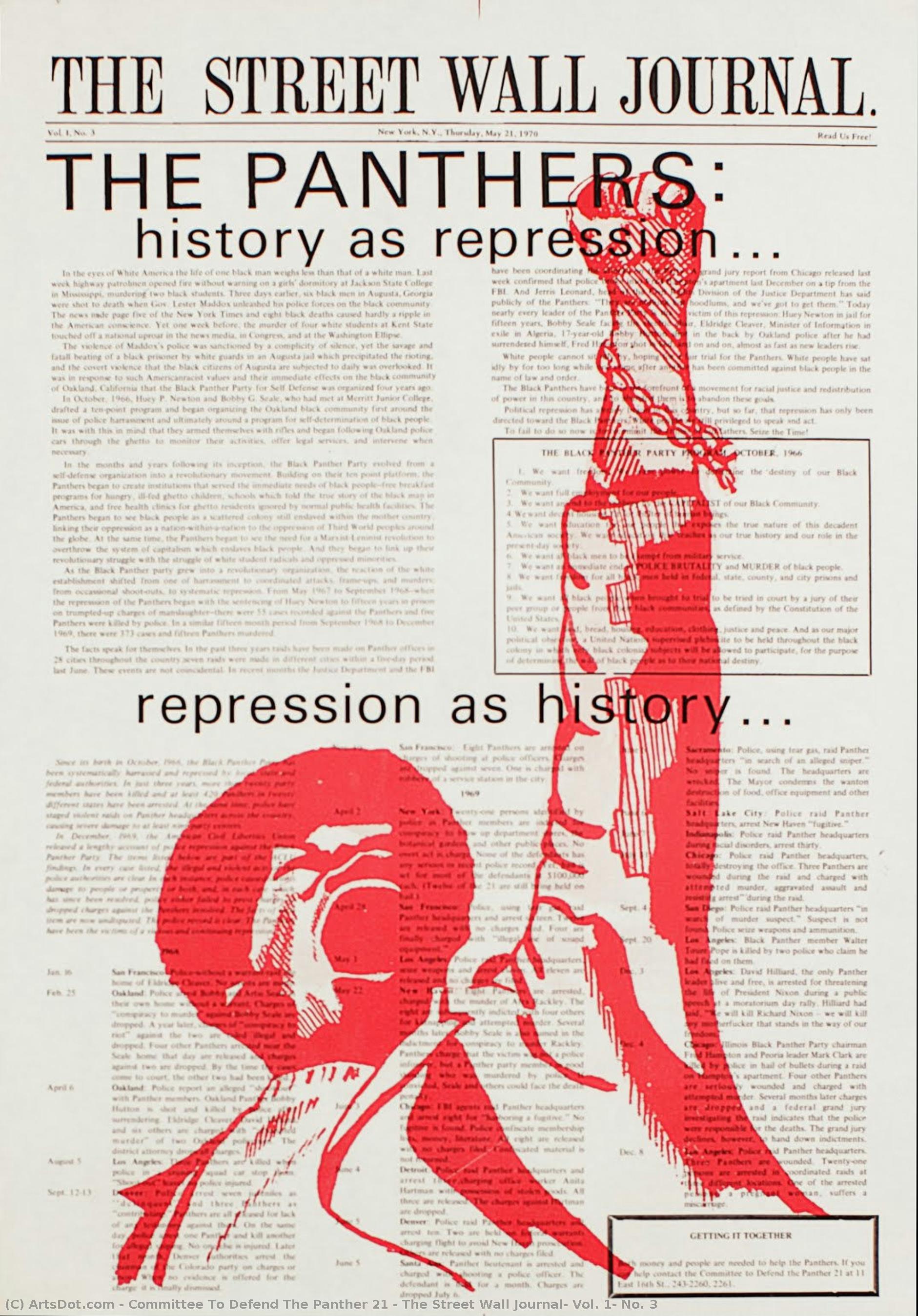 The Street Wall Journal, Vol. 1, No. 3 — Committee To Defend The Panther 21