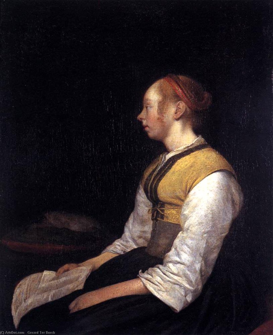 Seated Girl In Peasant Costume — Gerard Ter Borch