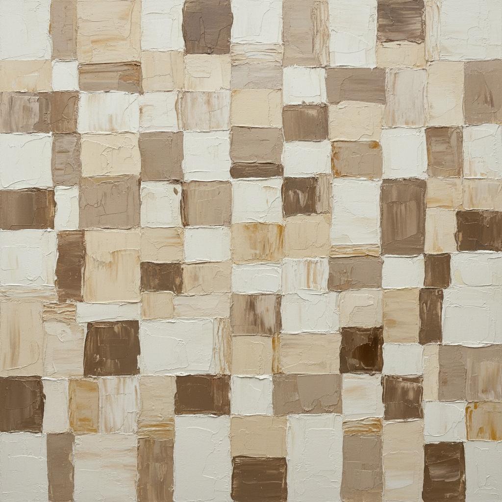 Monolithic Echoes In Earth And Sand: A Meditative Mosaic Of Textured Neutrals — Laurent Fabre