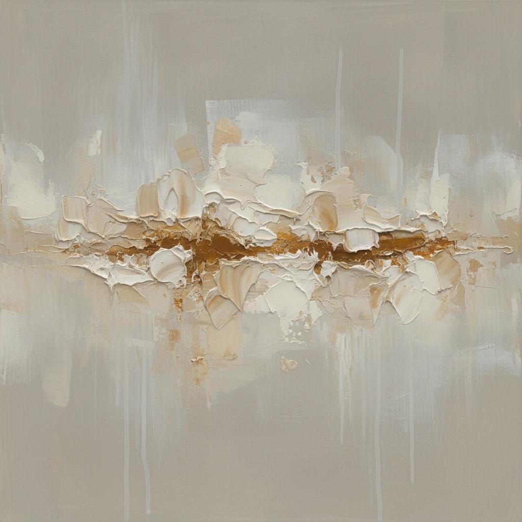 Fragmented Earth: A Monumental Study In Ochre Impasto And Ethereal Grey Shadows — David Moreau