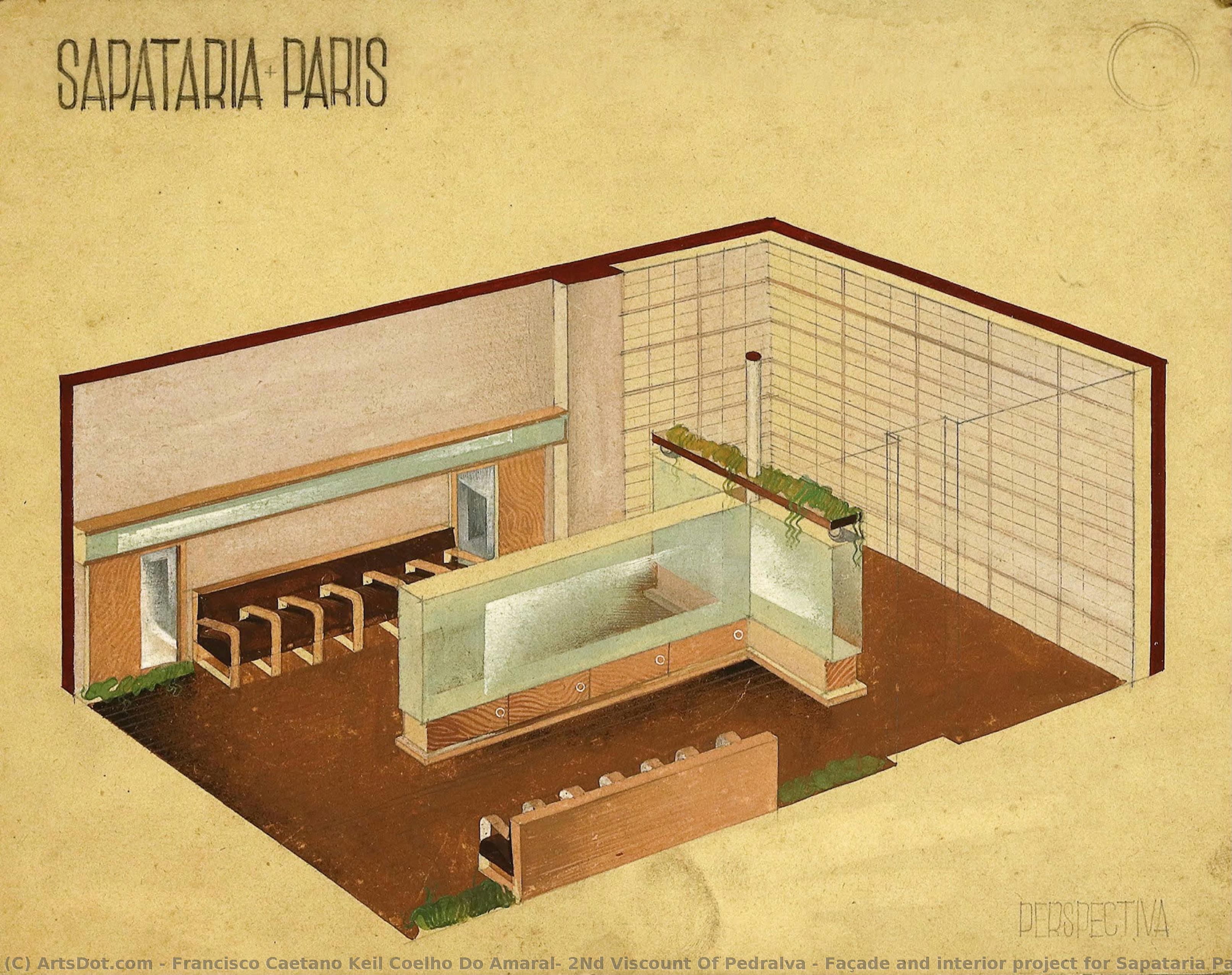 Façade And Interior Project For Sapataria Paris Store — Francisco Caetano Keil Coelho Do Amaral, 2nd Viscount Of Pedralva