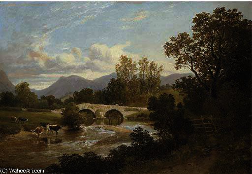 Cattle By A Bridge — Arthur Perigal