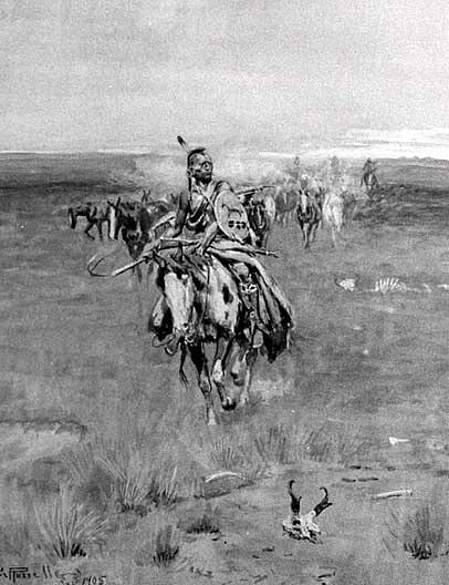 Pawnee Horse Thieves, (painting) — Charles Marion Russell