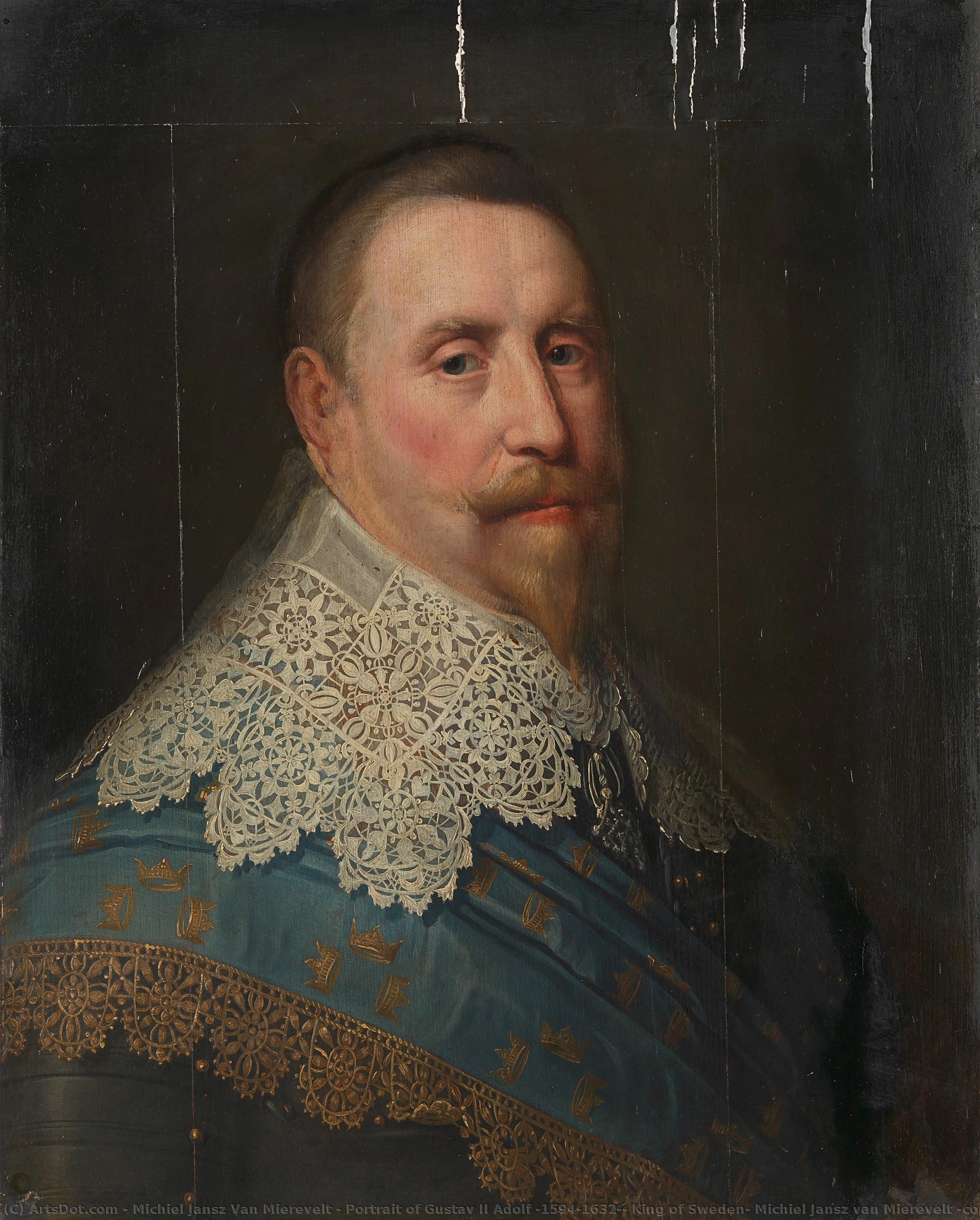 Portrait Of Gustav Ii Adolf (1594-1632), King Of Sweden, Michiel Jansz Van Mierevelt (copy After), In Or After C. 1633 — Michiel Jansz Van Miereveld