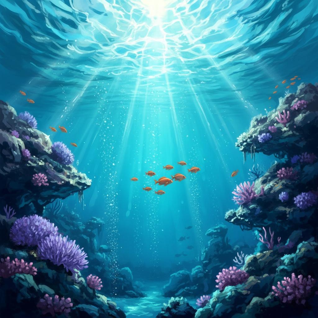 Strahlender Abstieg Durch Azurblaue Tiefen Inmitten Goldener Sonnenstrahlen Und Stiller Korrpenschatten — Christian Noiret