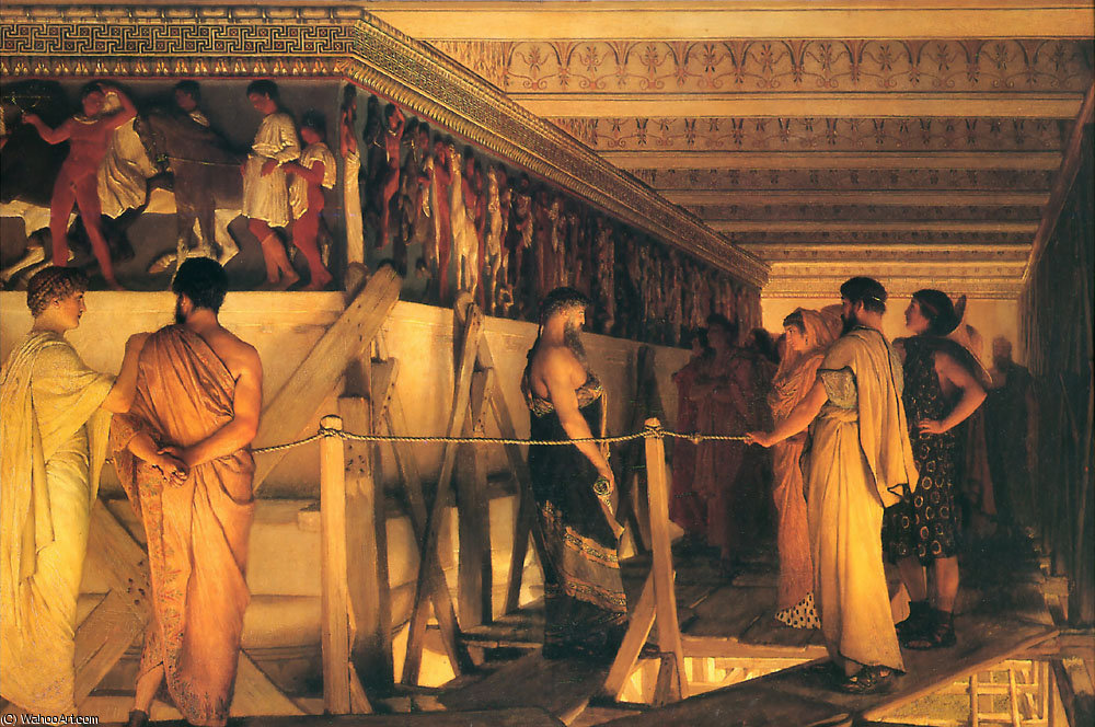 Phidias Showing The Frieze Of The Parthenon — Lourens Alma Tadema