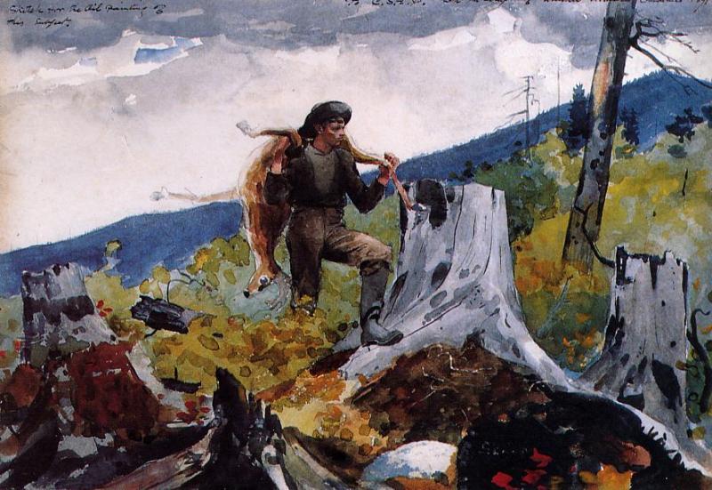 Der Führer Trägt Ein Hirsch Auf Seinem Rücken — Winslow Homer
