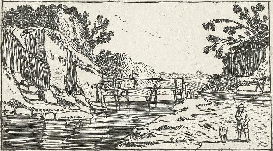 Rocky Landscape With Road Along River — Esaias Van De Velde
