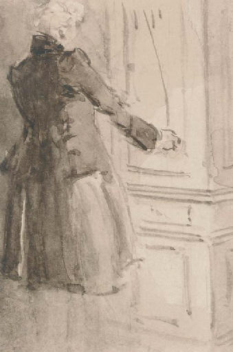 Man Seen From Behind From The Mystery Of Edwin Drood, Chapter Head — Everett Shinn