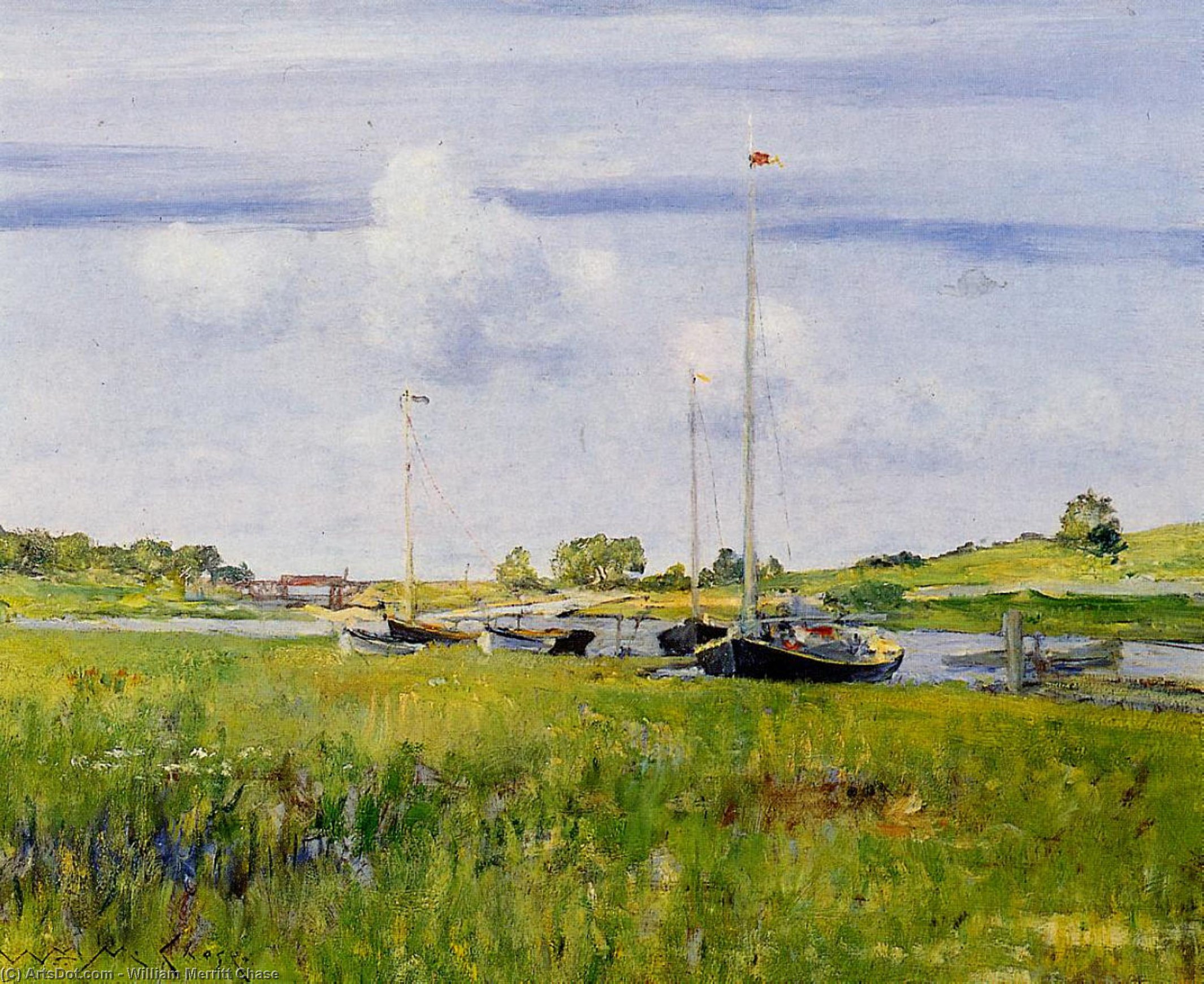 At The Boat Landing — William Merritt Chase