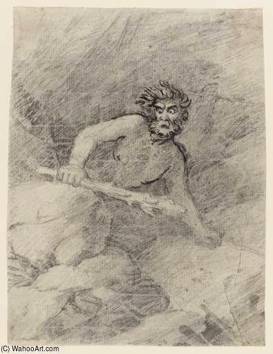 A Man With A Club, Amid Rocks — Sir Nathaniel Dance Holland