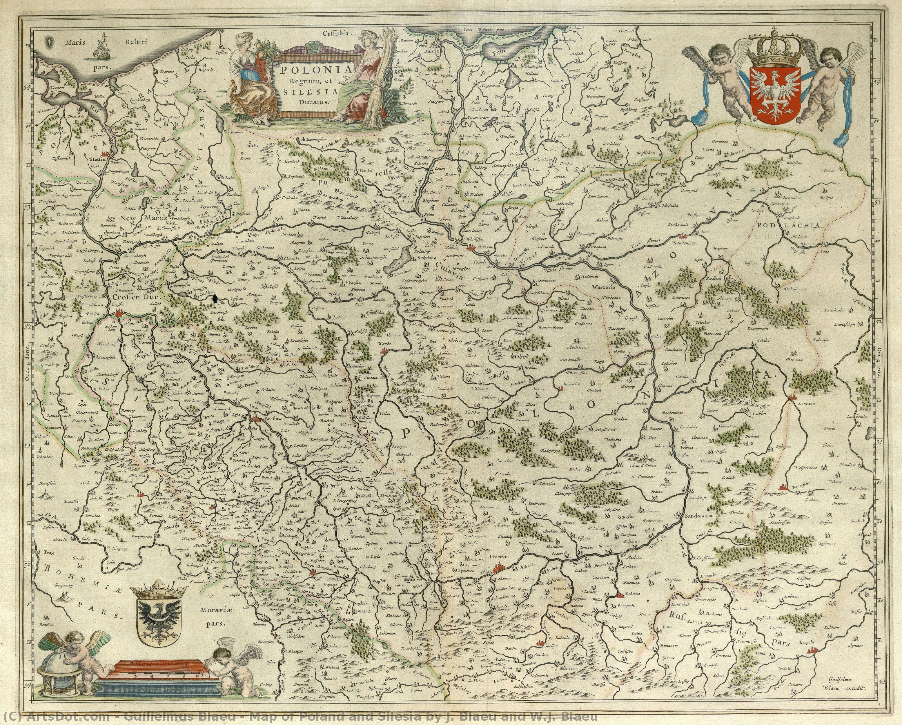 Map Of Poland And Silesia By J. Blaeu And W.j. Blaeu — Guilielmus Blaeu