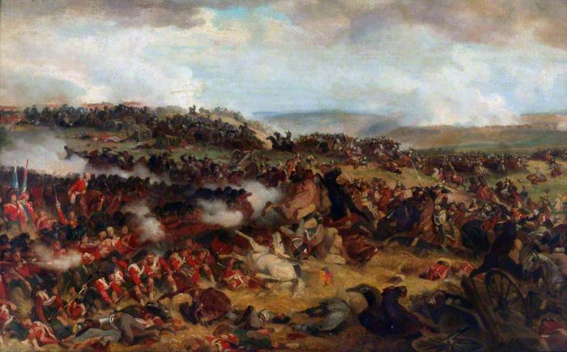 The Battle Of Waterloo The British Squares Receiving The Charge Of The French Cuirassiers — Henri Félix Emmanuel Philippoteaux