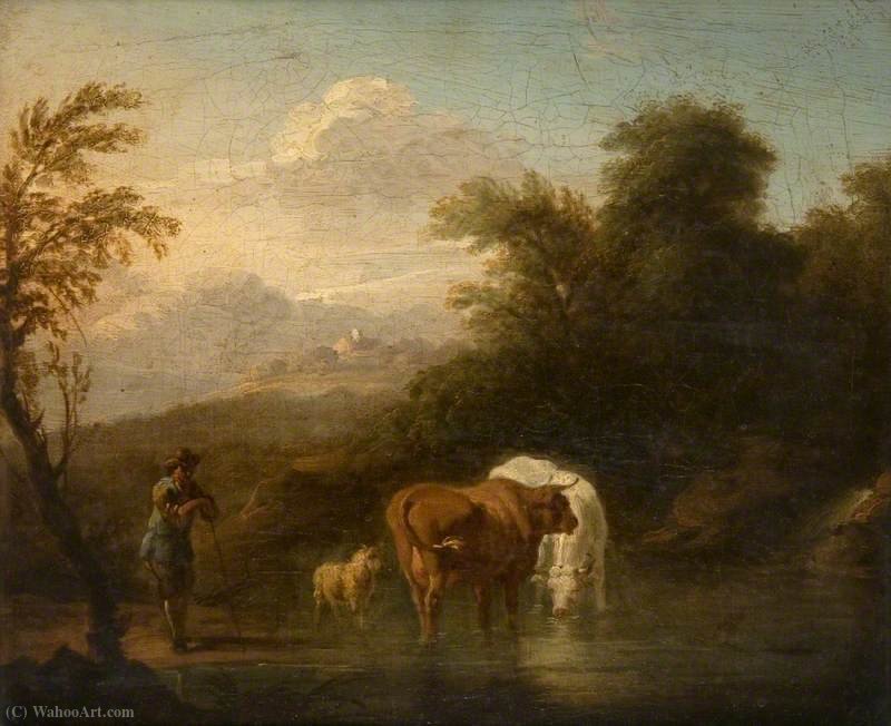 Landscape With Cattle And A Cowherd — Willem Romeijn
