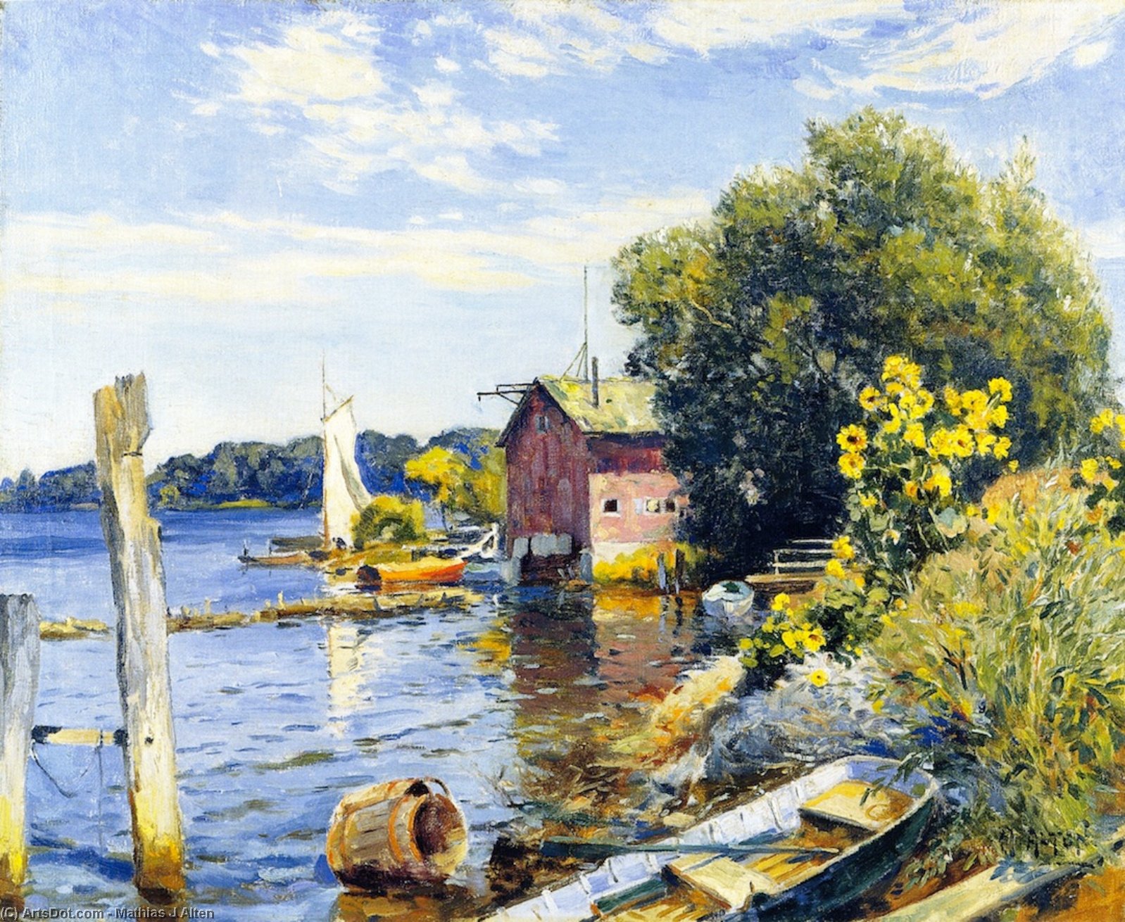 Summer On The Kalamazoo River, Saugatuck — Mathias Joseph Alten