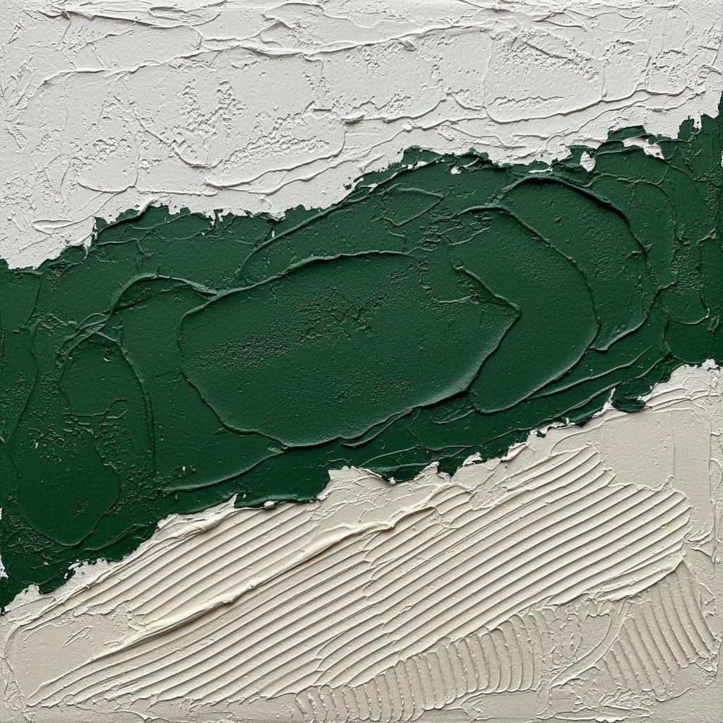 Monolithic Verdant Horizon: A Sculptural Study In Impasto And Organic Silence — David Moreau