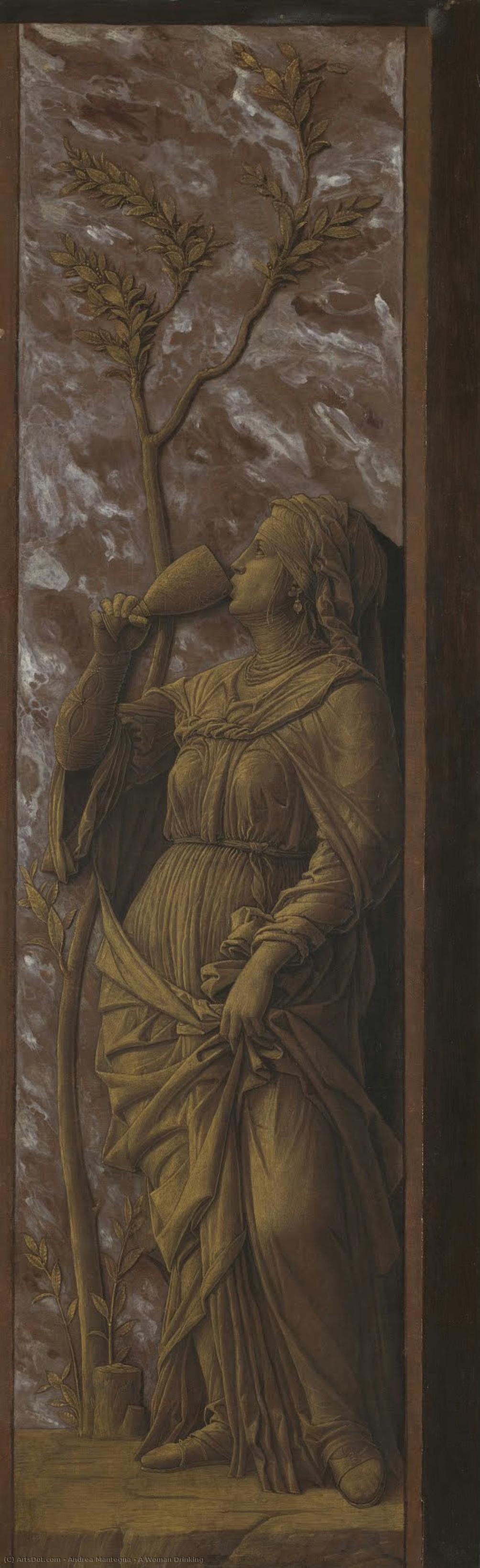 Eine Frau Trinkt — Andrea Mantegna