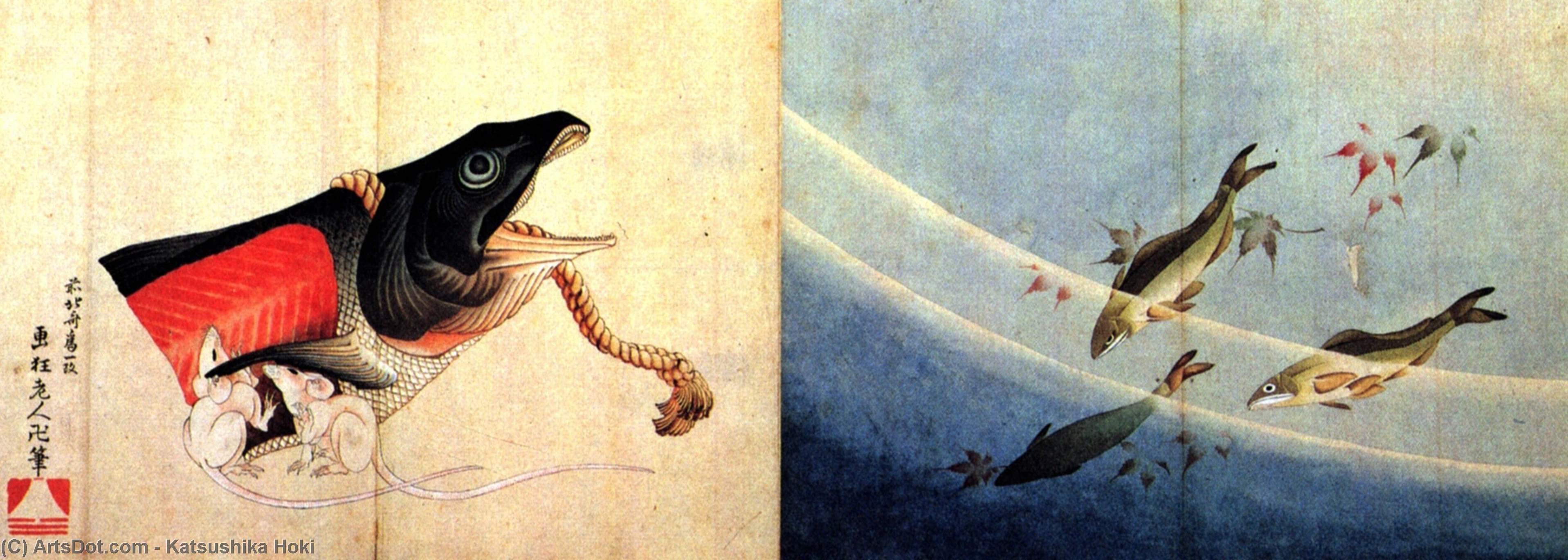 Salted Salmond And Mice — Katsushika Hokusai