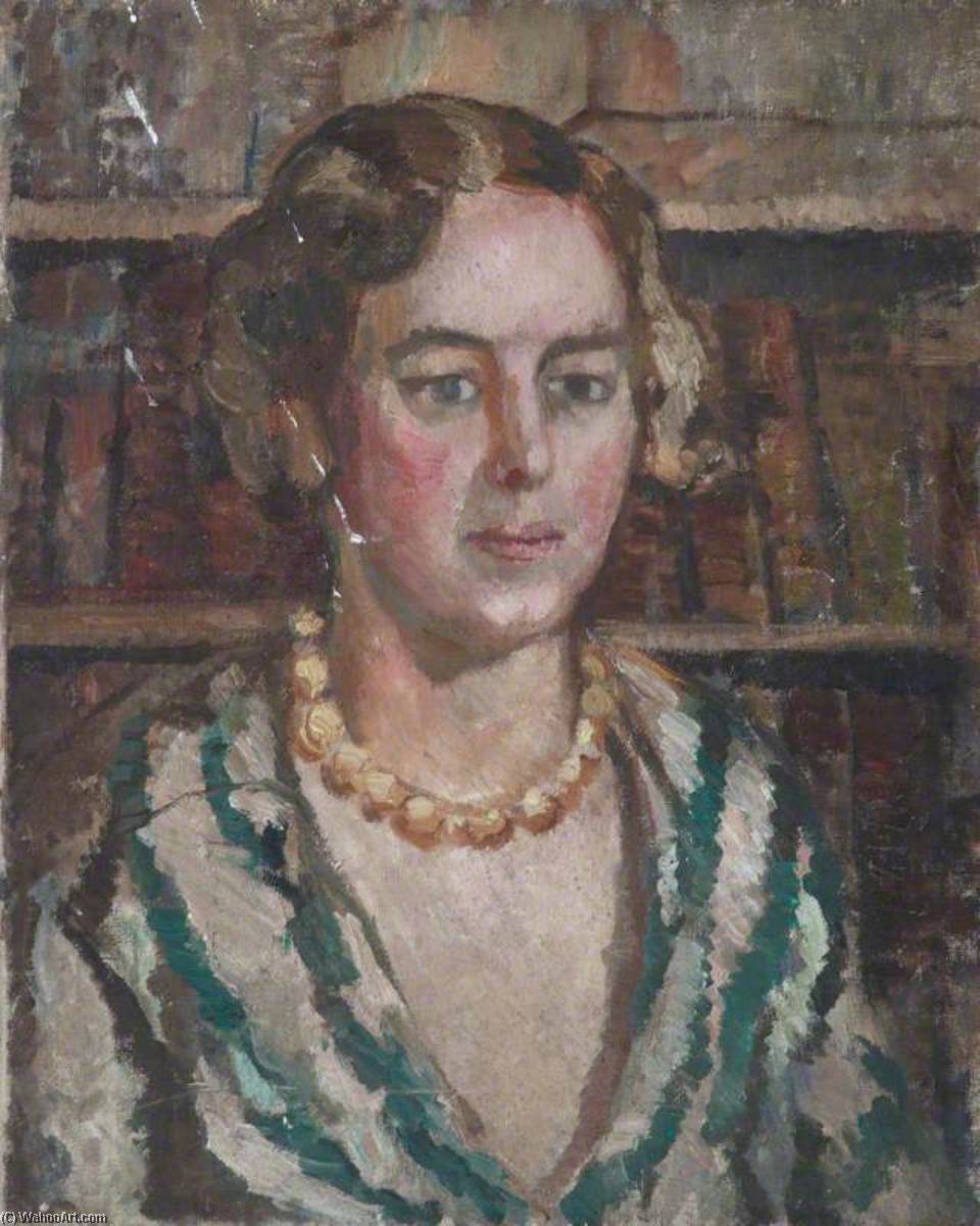 Study Of An Unknown Woman In A Library Possibly Barbara Clutton Brock — Alan Francis Clutton Brock