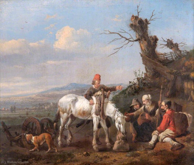 Landscape With Travellers Resting And A Couple On Horseback — Jan Jansz Wijnants