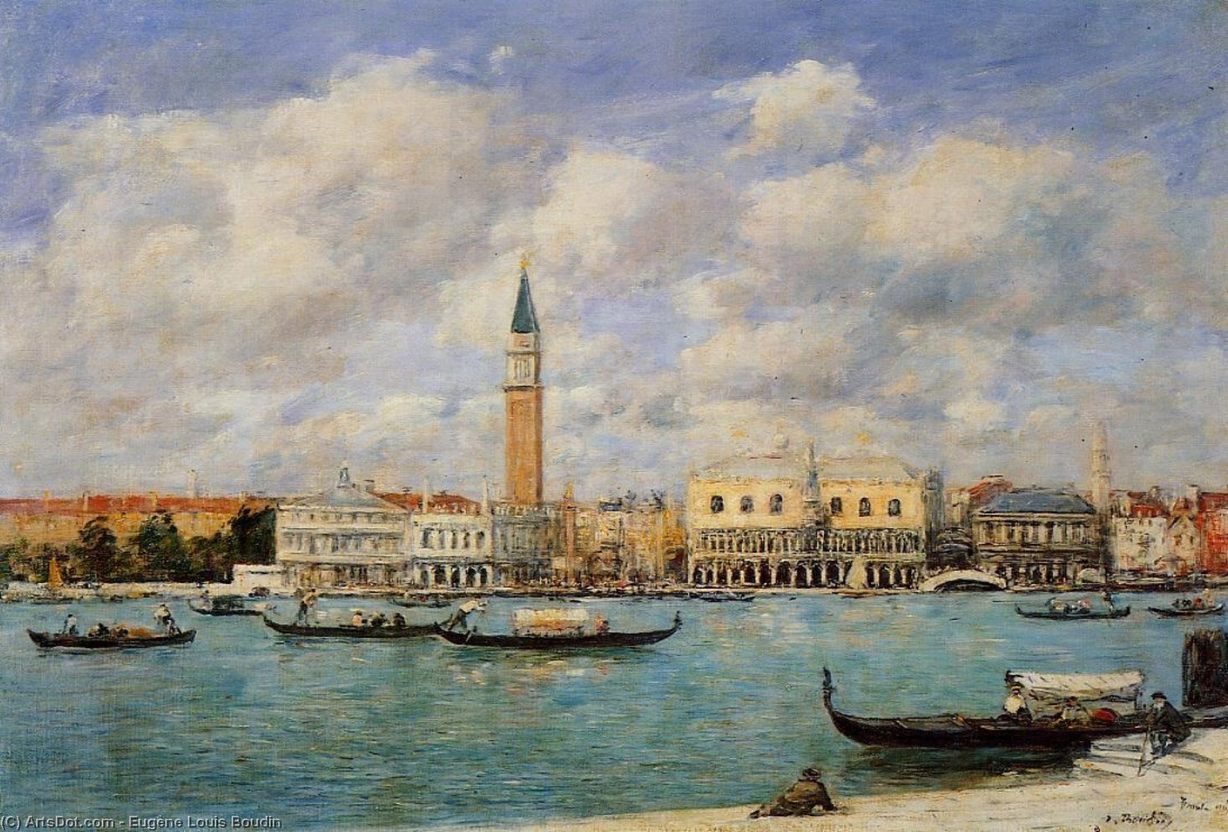 Venice, The Campanile, View Of Canal San Marco From San Giorgio — Eugène Louis Boudin