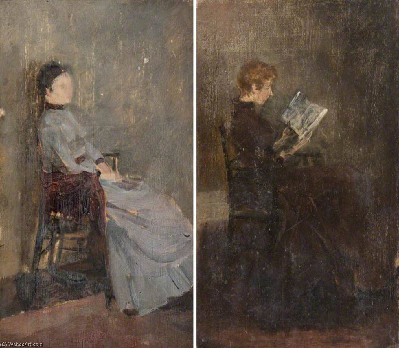 Girl Reading (recto), Unfinished Seated Girl (verso) — Beatrix Whistler