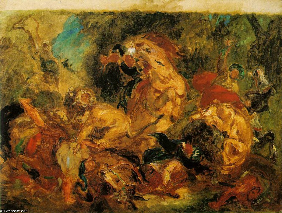 Lion Hunt, Musee D'orsay, Paris — Eugène Delacroix