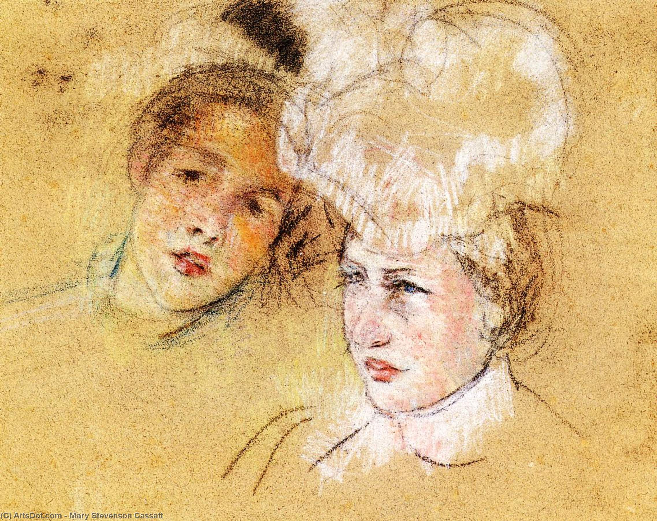 Heads Of Leontine And A Friend — Mary Stevenson Cassatt