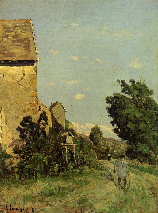 Camino A Través De Un Pueblo Normando — Henri-joseph Harpignies