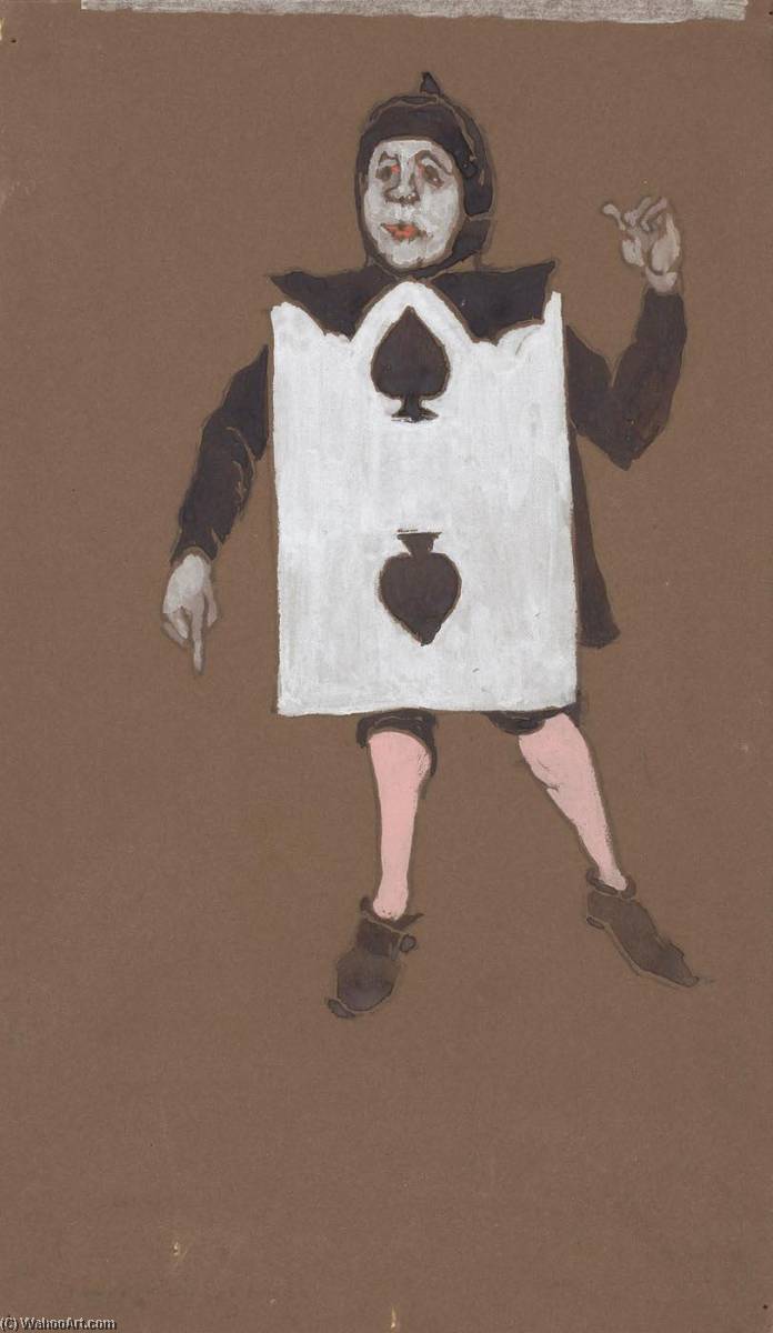 Two Of Spades (costume Design For Alice In Wonderland, 1915) — William Penhallow Henderson