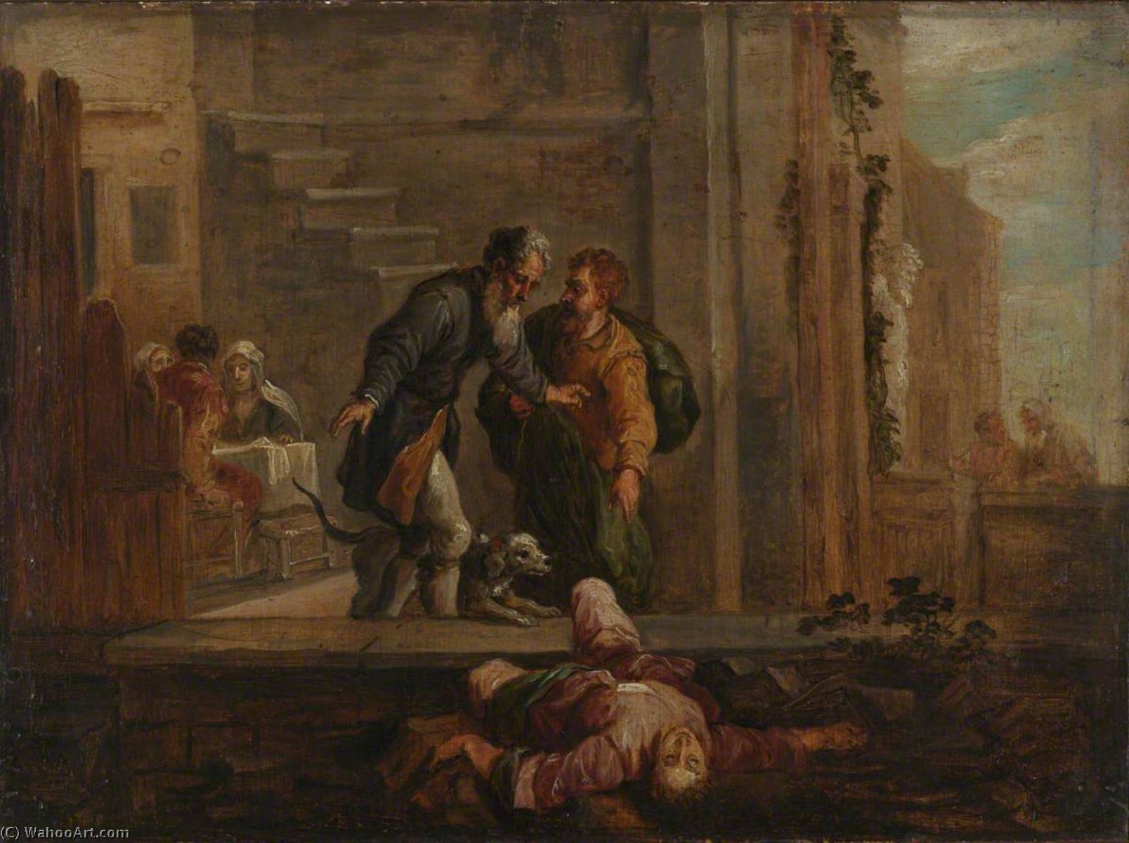 Tobit And The Dead Israelite (after Domenico Fetti) — David Tenije Mlađi