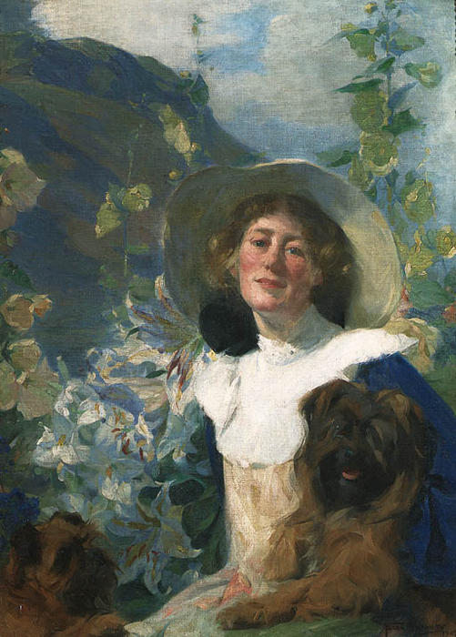 Friends (also Known As The Artist's Wife Katherine And Her Dog) — Frank Bramley
