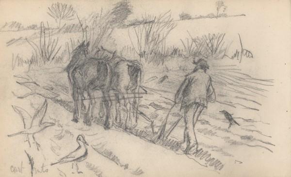 Study Of A Man Ploughing A Field With Two Plough Horses — Sir George Clausen