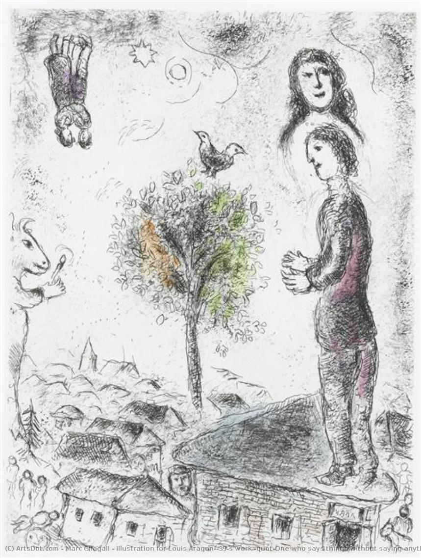 Illustration For Louis Aragon's Work "one Who Says Things Without Saying Anything" — Marc Chagall