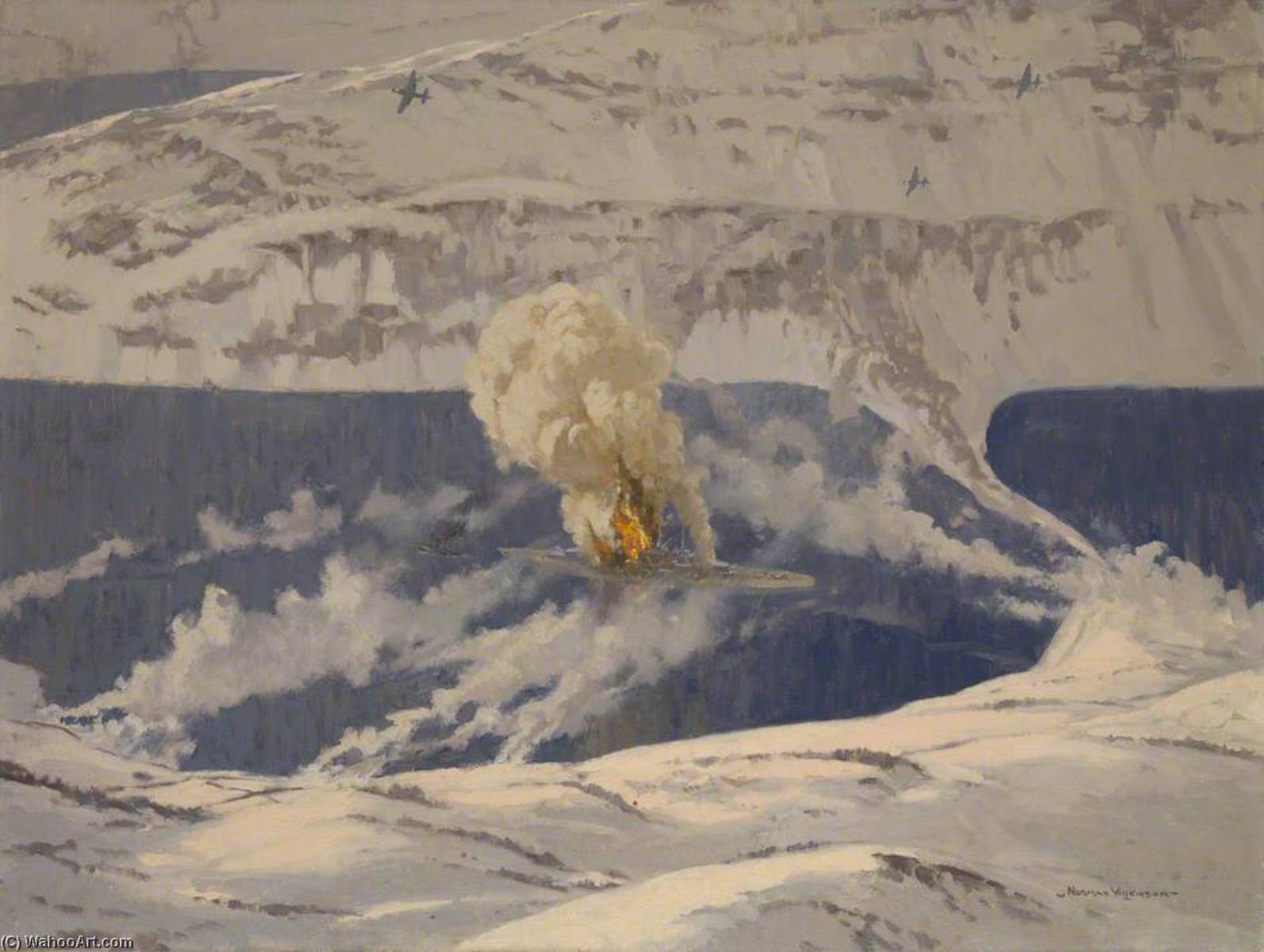 Barracudas Bombing The 'tirpitz', 3 April 1944 — Norman Wilkinson