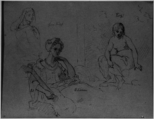Sketches Of Women; Verso. Seated Woman Reading In A Landscape; Two Seated Women — Thomas Sully