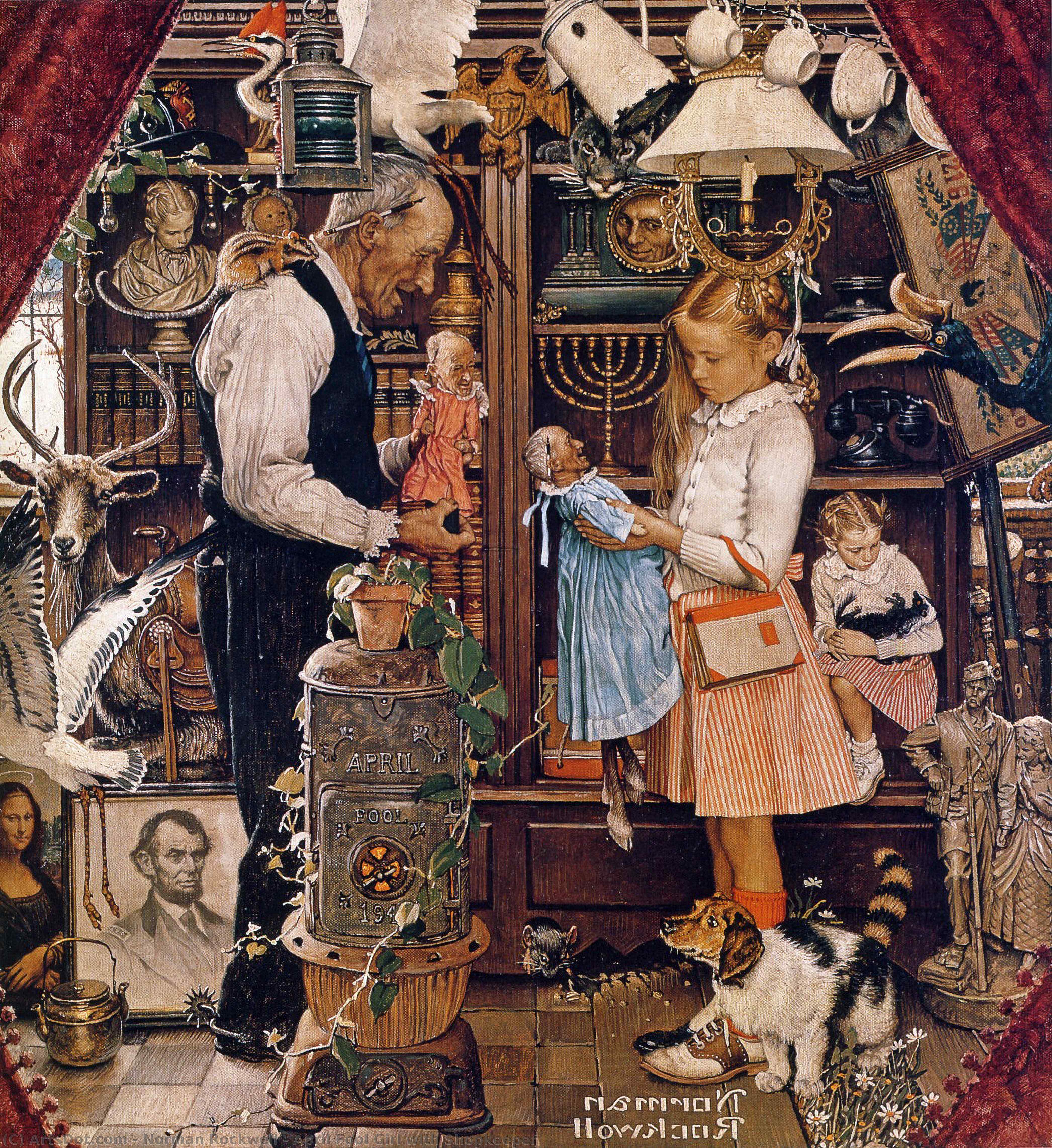 La Chica Tramposa Con El Tienda — Norman Rockwell