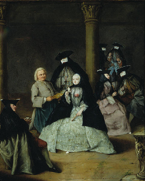 Masked Party In A Courtyard — Pietro Longhi