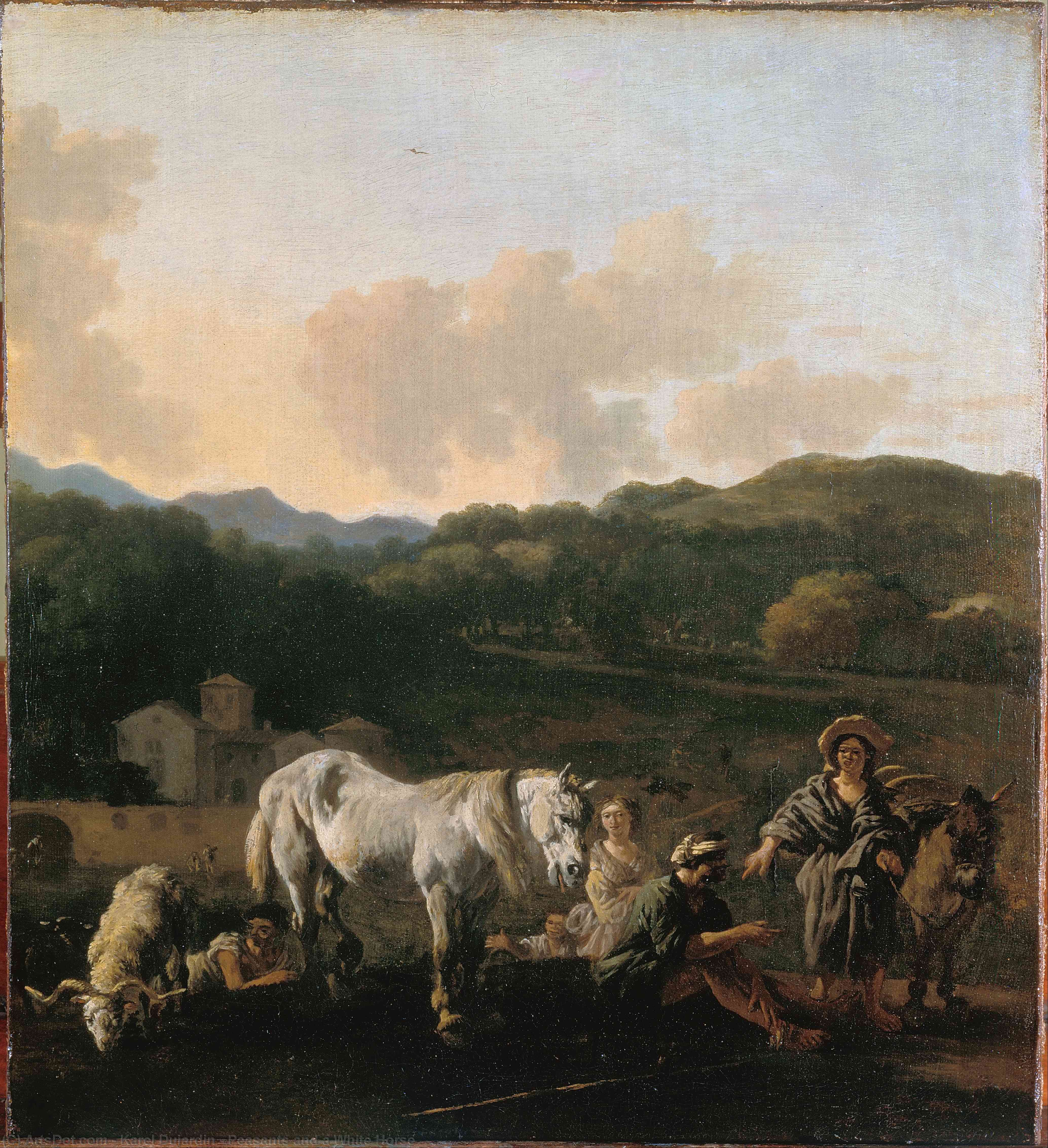 Peasants And A White Horse — Karel Dujardin