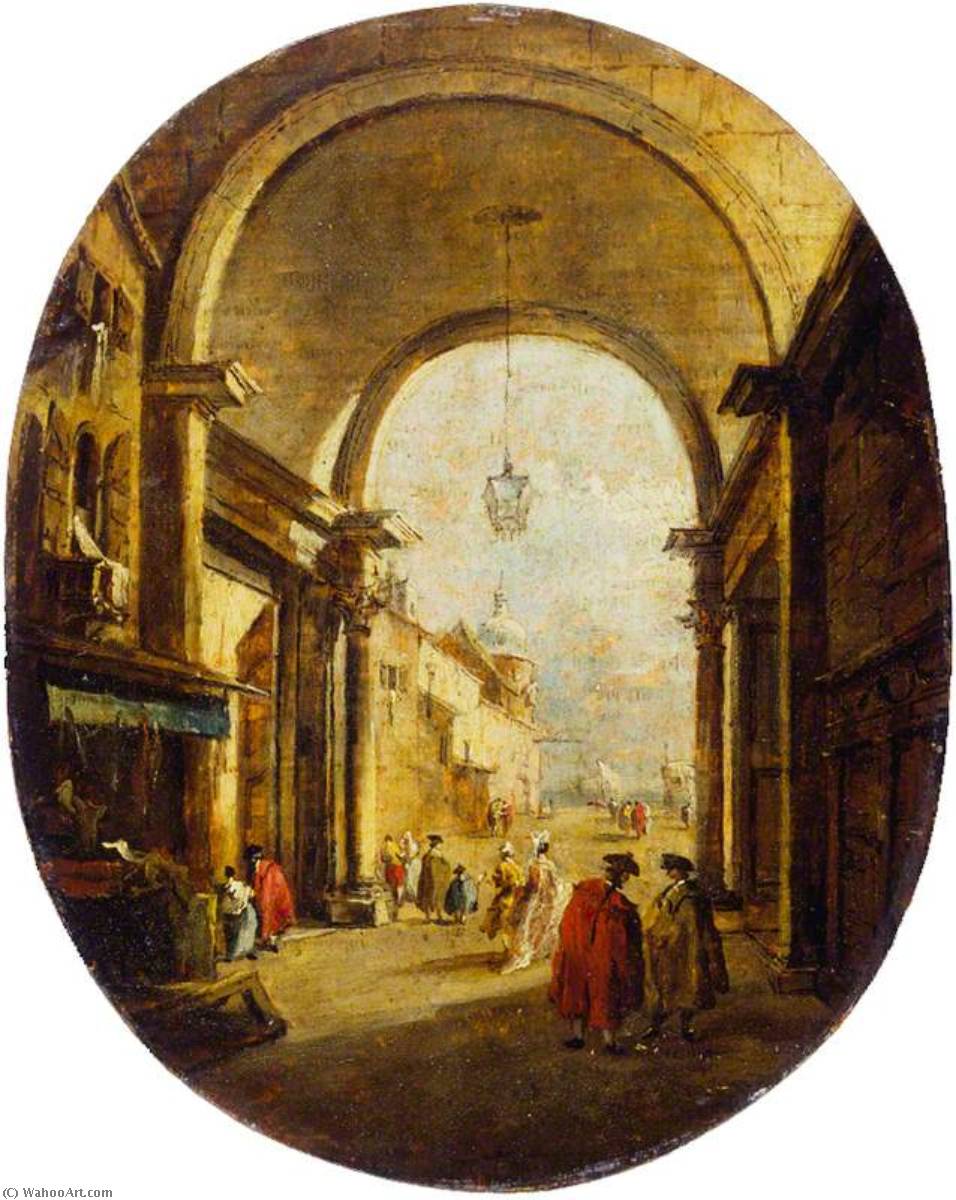 Capriccio With The Archway Of The Torre Dell'orologio — Francesco Lazzaro Guardi