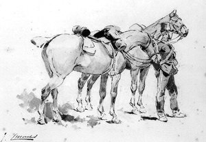 Soldiers With Two Horses — Josep Cusachs I