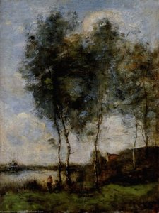 Pecheur Au Bord De La Riviere — Žan-batist Kamil Korote, Impressionism