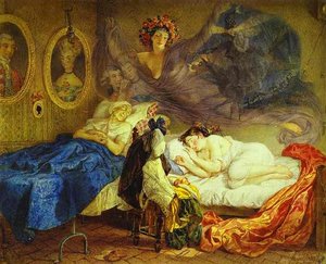 Dreams Of Grandmother And Granddaughter — Karl Pavlovich Bryullov, Neo-classicism