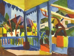 Terrace Of The Country House In St. Germain — August Macke, Early 20th Century Painting