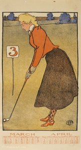 'march, April (golf Calendar)', (45 X 24 Cm) (1899) — Edward Penfield