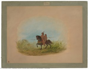 Bride And Groom On Horseback - Connibo — George Catlin