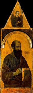 Virgen Con Niño Y Cuatro Santos 3 — Duccio Di Buoninsegna, Italian Gothic Revival
